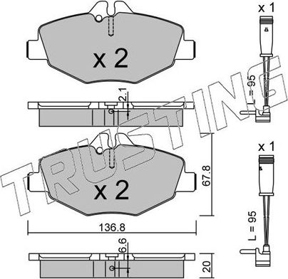 Тормозные колодки Trusting. Артикул 578.0W