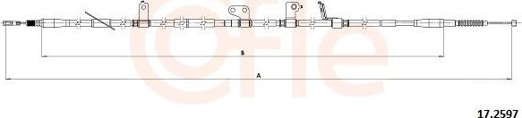 Трос ручника (тросик ручного тормоза) Cofle. Артикул 92.17.2597