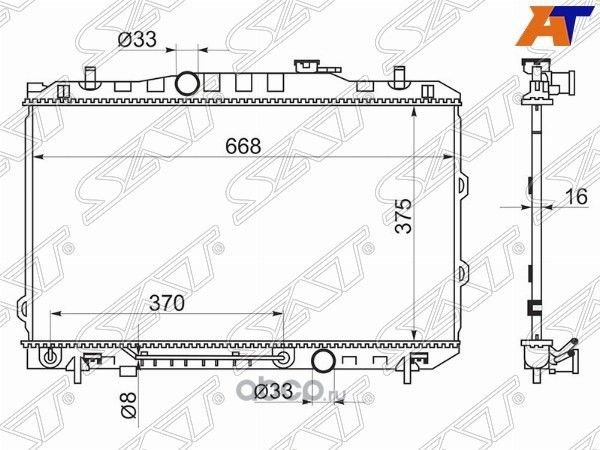 Радиатор KIA CERATO 1.6 06-09 (SAT). Артикул KI00021