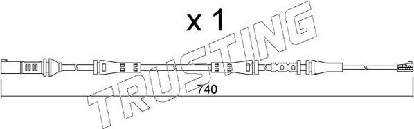 Датчик износа тормозных колодок  Trusting. Артикул SU.362