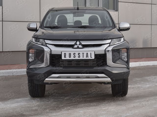 Защита RusStal переднего бампера d75х42 дуга для Mitsubishi L200 V рестайлинг 2018-2026. Артикул ML2Z-003260