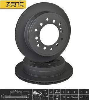 Тормозной диск Zentparts. Артикул Z06280