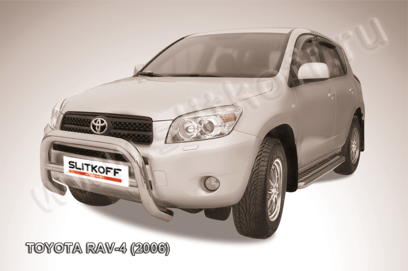 Кенгурятник Slitkoff d76 низкий для Toyota RAV4 III 2005-2009. Артикул TR4002