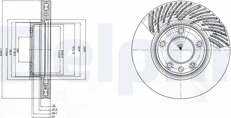 Тормозной диск Delphi. Артикул BG9949