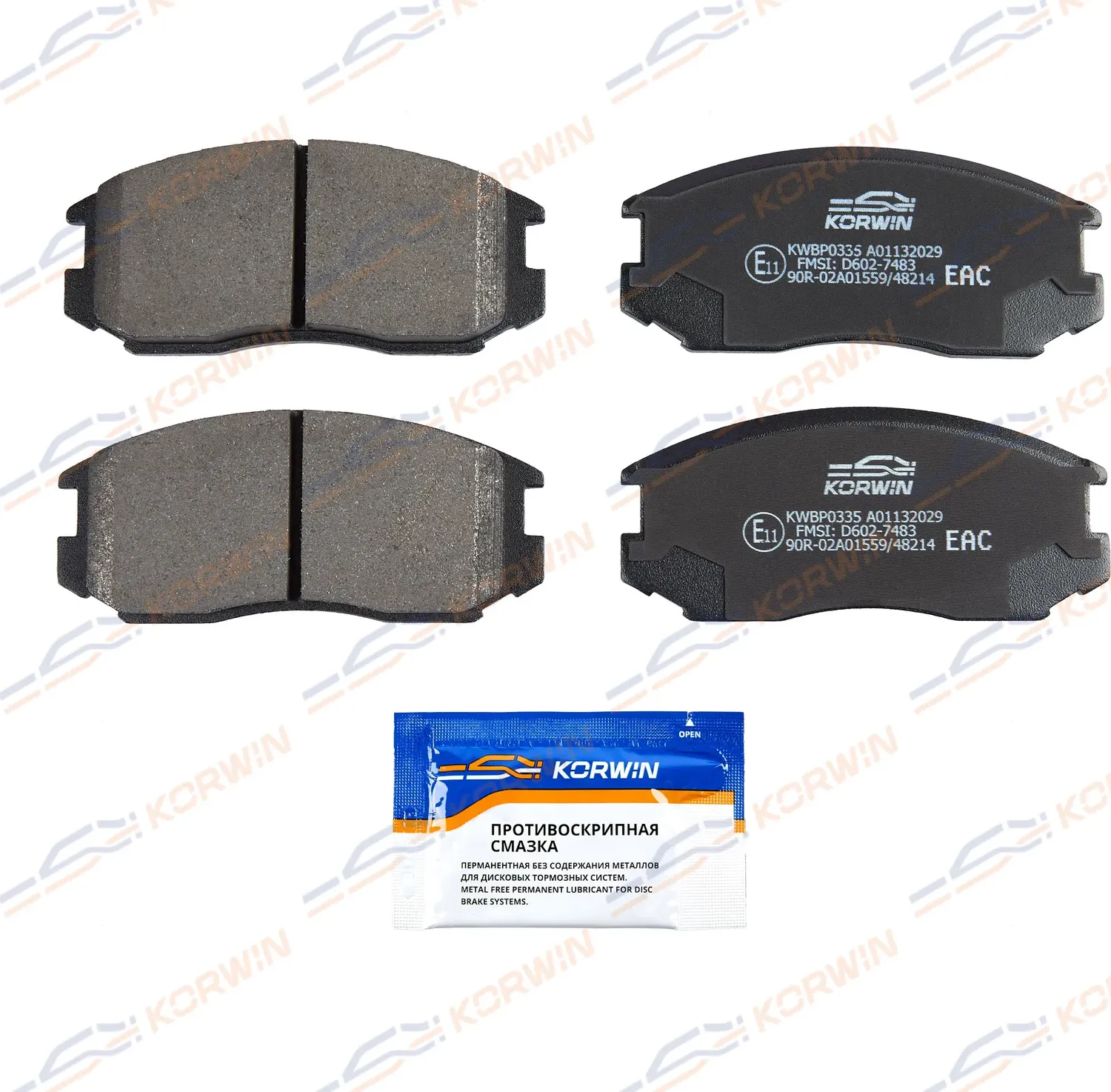 Колодки тормозные перед. Mitsubishi Colt III-V 88-04/Lancer V-VII 88-03 (Korwin). Артикул KWBP0335