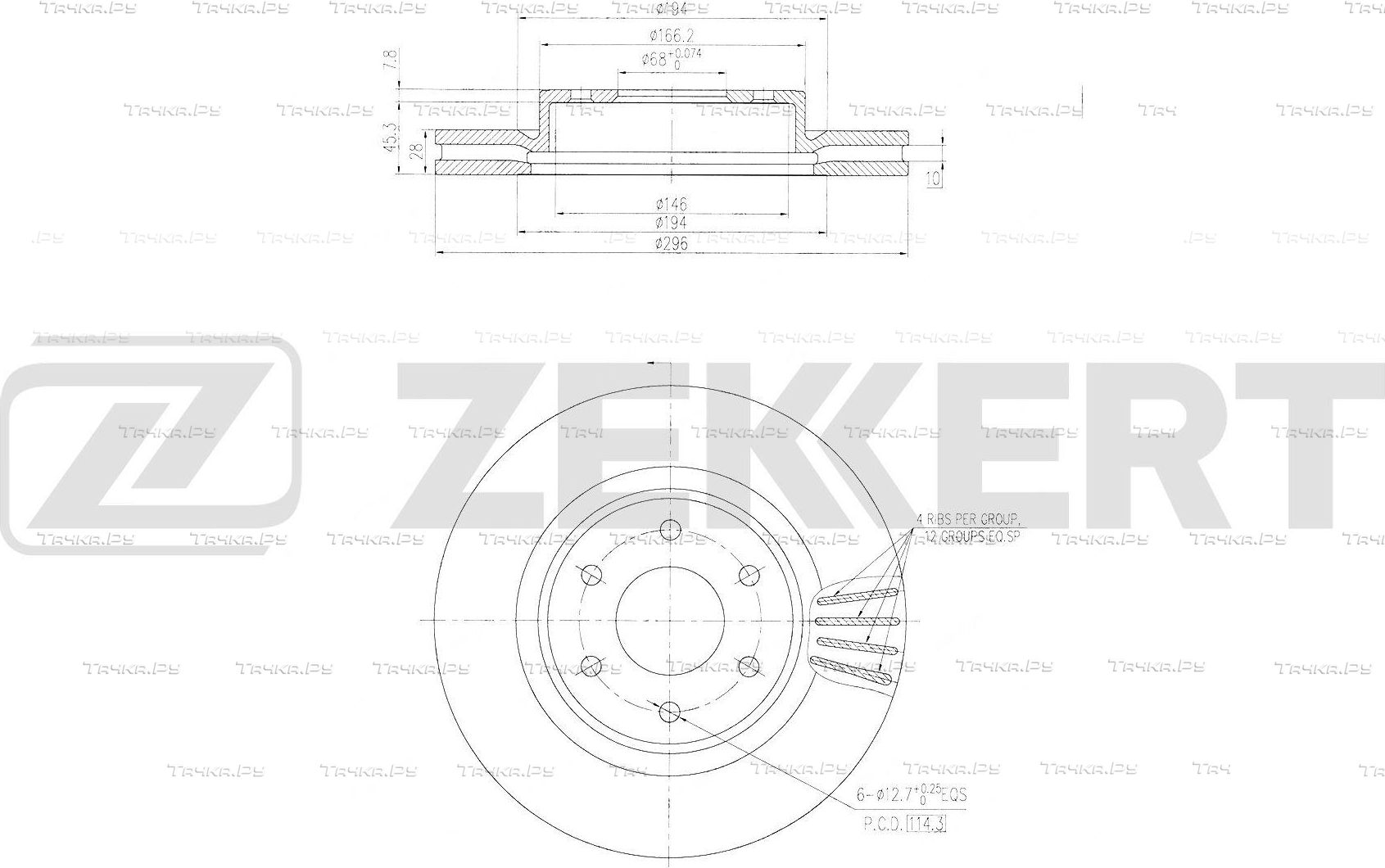 Тормозной диск Zekkert. Артикул BS-6818