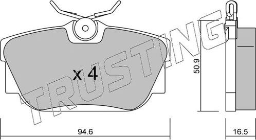 Тормозные колодки Trusting. Артикул 355.0