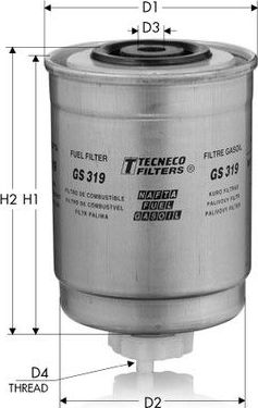 Топливный фильтр  Tecneco Filters. Артикул GS319