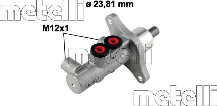 Тормозной цилиндр главный Metelli (алюминий). Артикул 05-0776