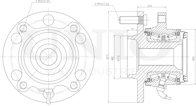 Ступица колеса с интегрированным подшипником (Unio). Артикул HUB-20237