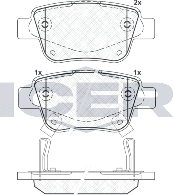 Тормозные колодки Icer. Артикул 181688