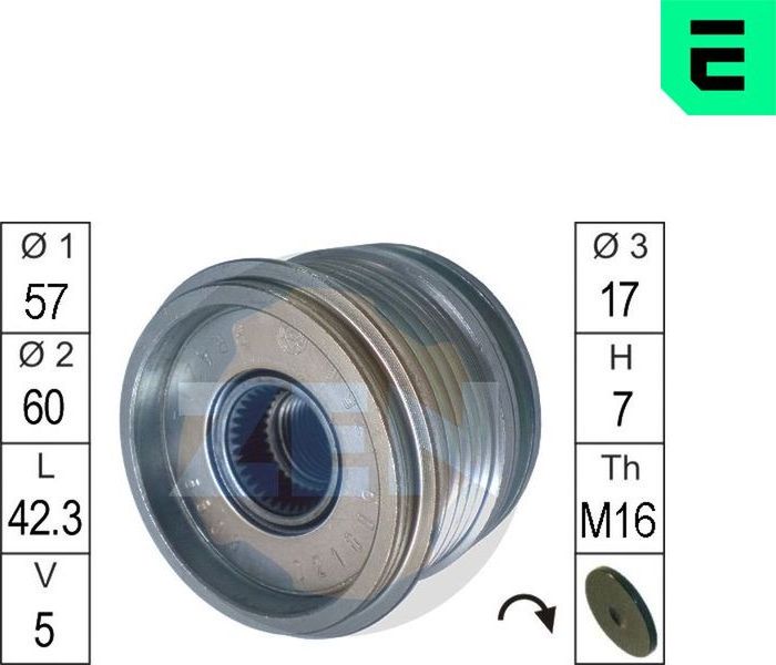 Муфта генератора обгонная Era. Артикул ZN5508