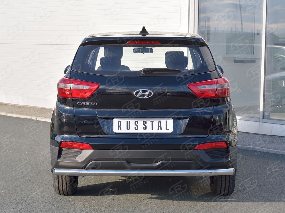Защита RusStal заднего бампера d63 секции для Hyundai Creta I 2016-2021. Артикул HCRZ-002431