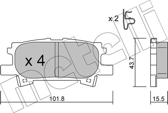Тормозные колодки Metelli. Артикул 22-0619-0