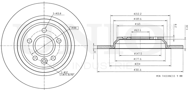 Диск тормозной (Unio). Артикул BRD-20487