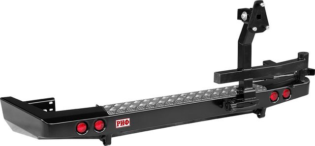 Бампер силовой РИФ задний c фонарями и калиткой без фаркопа, лифт 65 мм УАЗ Patriot 2014-2026. Артикул RIF063-22250