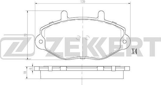 Тормозные колодки Zekkert передние для Ford Transit IV 1991-1994. Артикул BS-2864