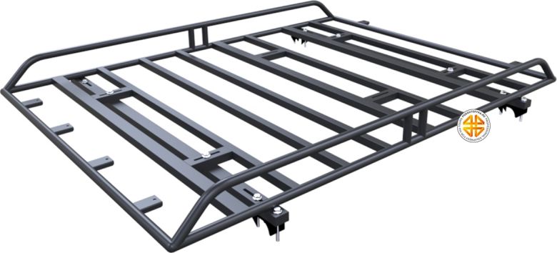 Багажник экспедиционный Podgotoffka 1600х1200х120 мм с боковыми бортами и креплениями на рейлинги для Renault Duster I 2010-2015. Артикул PGT-B.116.04