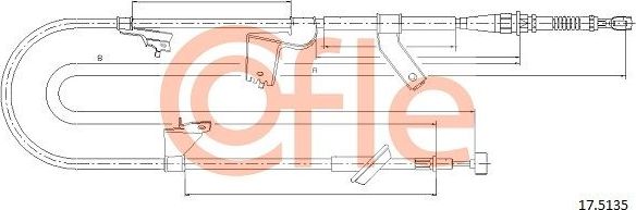 Трос ручника (тросик ручного тормоза) Cofle. Артикул 17.5135
