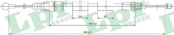 Трос ручника (тросик ручного тормоза) LPR. Артикул C0733B