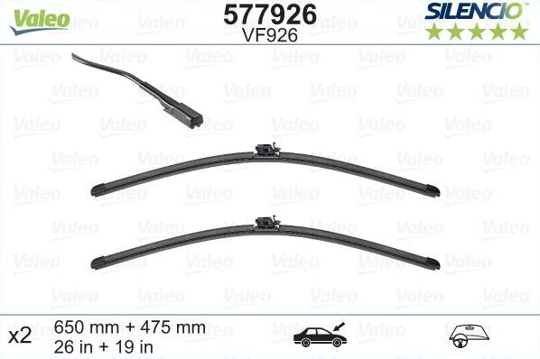 Щетки стеклоочистителя (дворники) Valeo Silencio Flat Blade. Артикул 577926