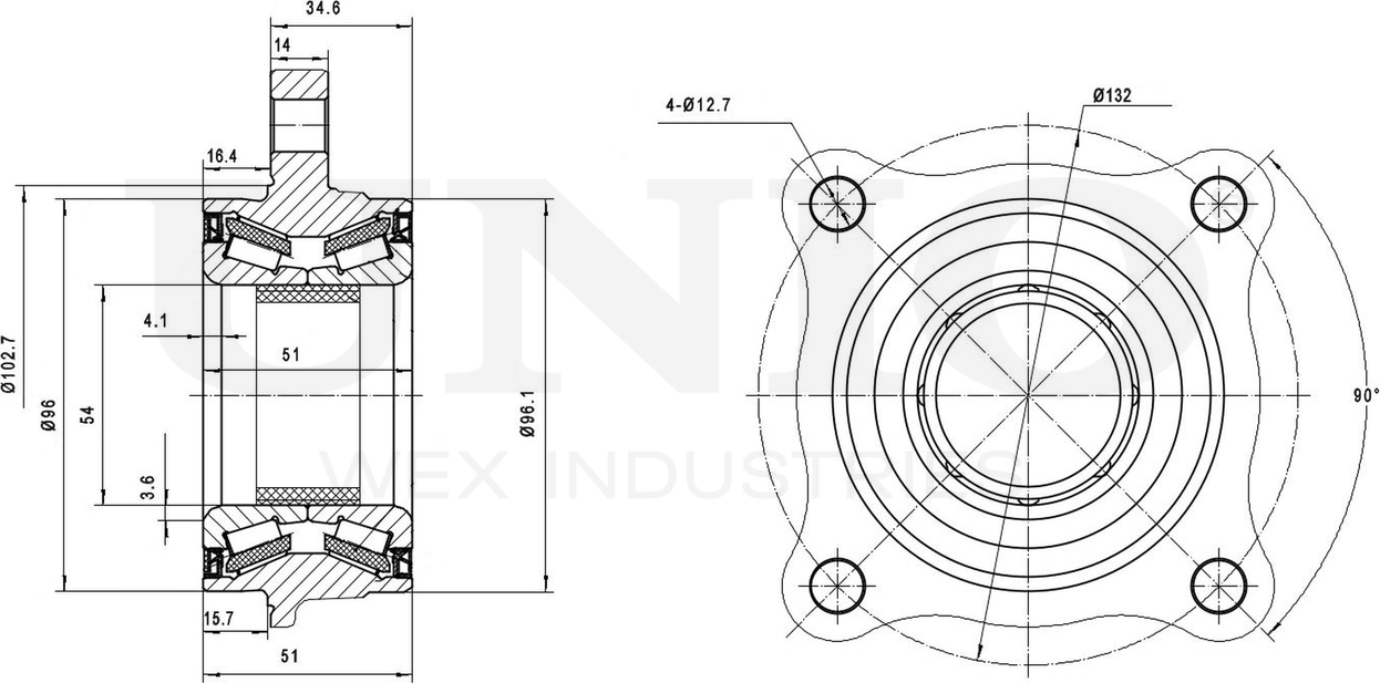 Ступица колеса с интегрированным подшипником (Unio). Артикул HUB-20046
