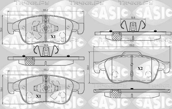 Тормозные колодки Sasic передние для Renault Megane IV 2010-2026. Артикул 6214017