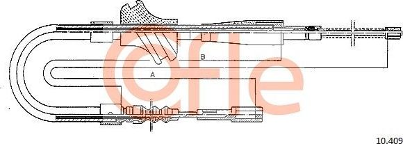Трос ручника (тросик ручного тормоза) Cofle. Артикул 10.409