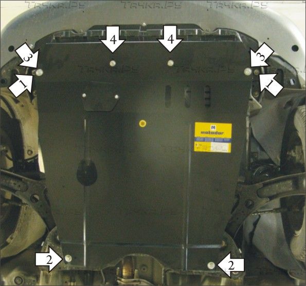 Защита Мотодор для картера, КПП Suzuki SX4 I 2006-2013. Артикул 02414