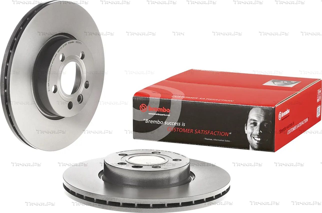 Тормозной диск Brembo PRIME LINE - UV Coated передний для Ford Galaxy I 2000-2006. Артикул 09.9797.11