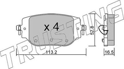 Тормозные колодки Trusting задние для Opel Zafira Life I 2020-2026. Артикул 1346.0