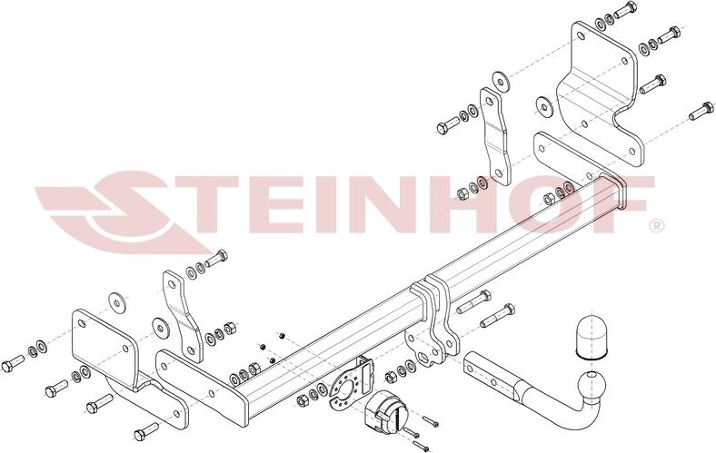 Фаркоп Steinhof для Mitsubishi Pajero Pinin H70 3 двери 1999-2007. Артикул M-359