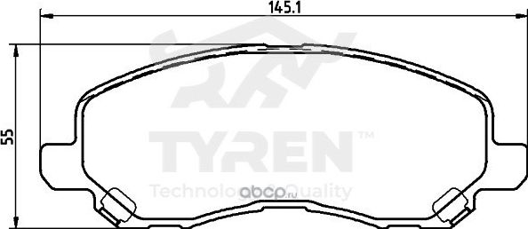 Колодки тормозные дисковые | перед | (Tyren). Артикул TYR1214511