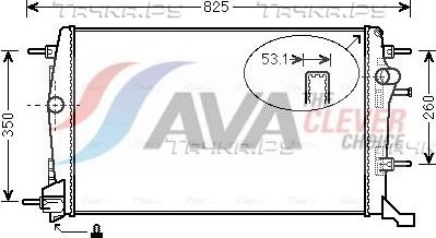 Радиатор охлаждения двигателя AVA. Артикул RT2414