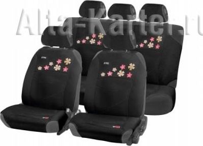 Накидки универсальные Hadar Rosen Flowers Plus на сидения авто, цвет Черный. Артикул 22081