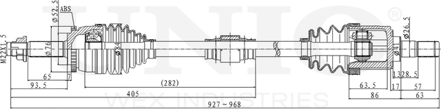 Вал приводной (Unio). Артикул CVJ-10020