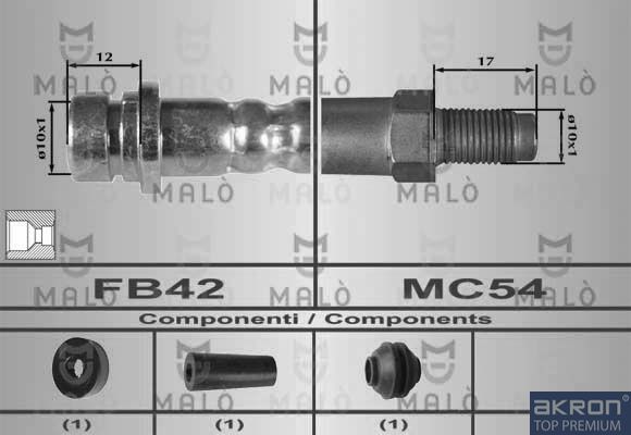 Тормозной шланг Malò задний для Ford Focus I 1998-2005. Артикул 80267