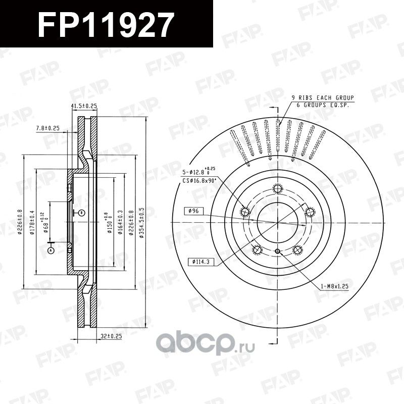 FP11927 ДИСК ТОРМОЗНОЙ (FAP). Артикул FP11927