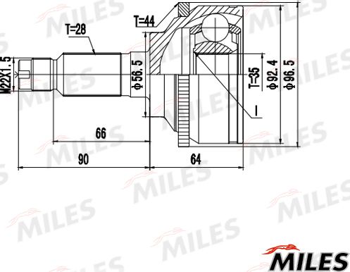 Шрус наружный (граната) Miles. Артикул GA20713
