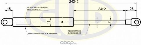 Амортизатор (упор) капота G.U.D. для BMW 5 III (E34) 1987-1995. Артикул GGS010122