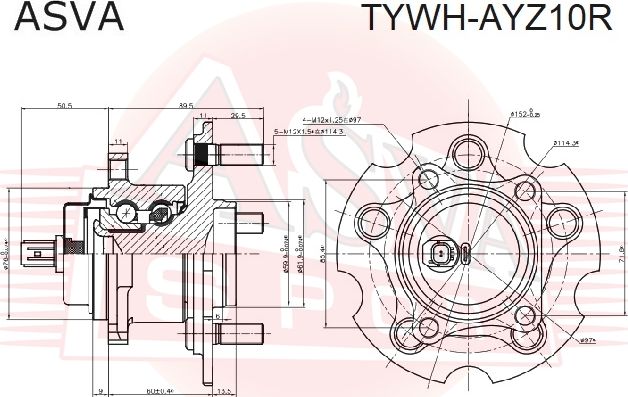 Ступица колеса Asva. Артикул TYWH-AYZ10R