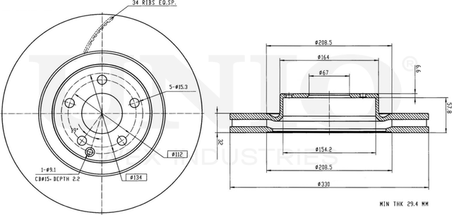 Диск тормозной (Unio). Артикул BRD-20281