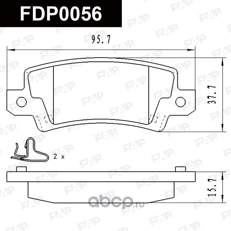 Колодки тормозные задние (FAP). Артикул FDP0056