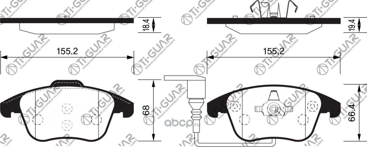 Тормозные колодки (TI-Guar). Артикул TG1691