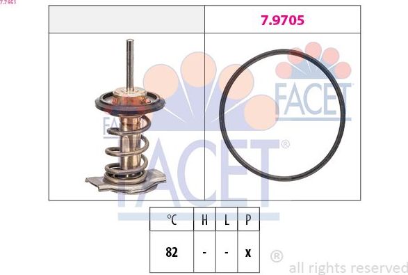 Термостат Facet Made in Italy - OE Equivalent. Артикул 7.7951