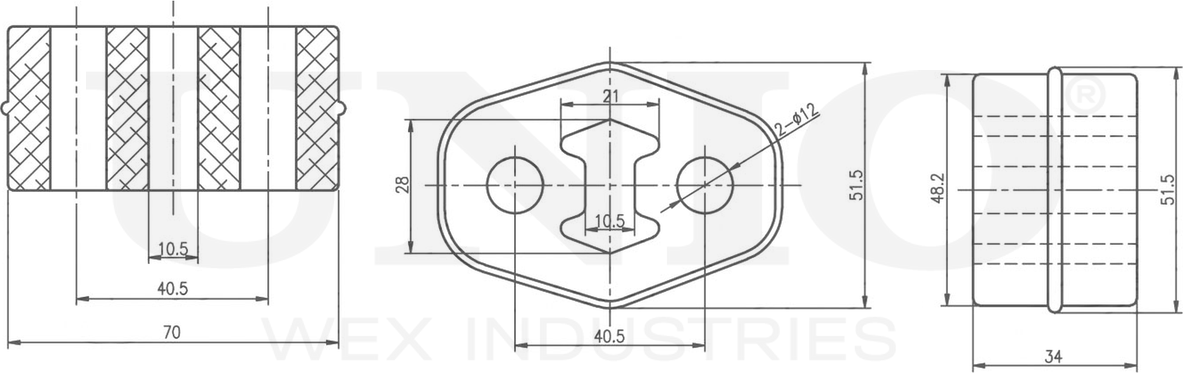 Крепление глушителя (Unio). Артикул RMP-12005