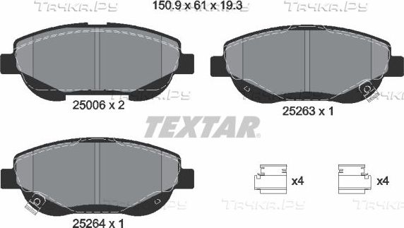 Тормозные колодки Textar Q+. Артикул 2500601