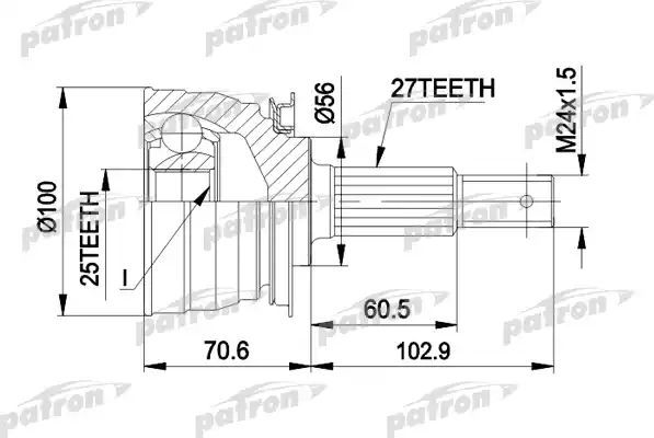 Шрус наружный (граната) Patron. Артикул PCV1249