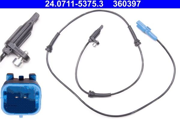 Датчик ABS ATE передний для Peugeot 508 I 2010-2018. Артикул 24.0711-5375.3