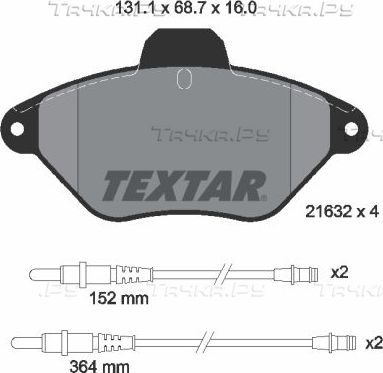 Тормозные колодки Textar. Артикул 2163201